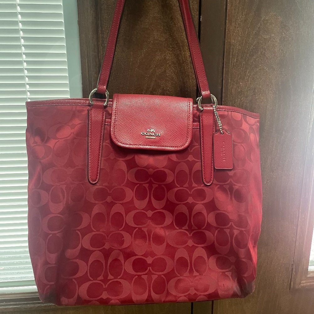 Authentic red Coach bag